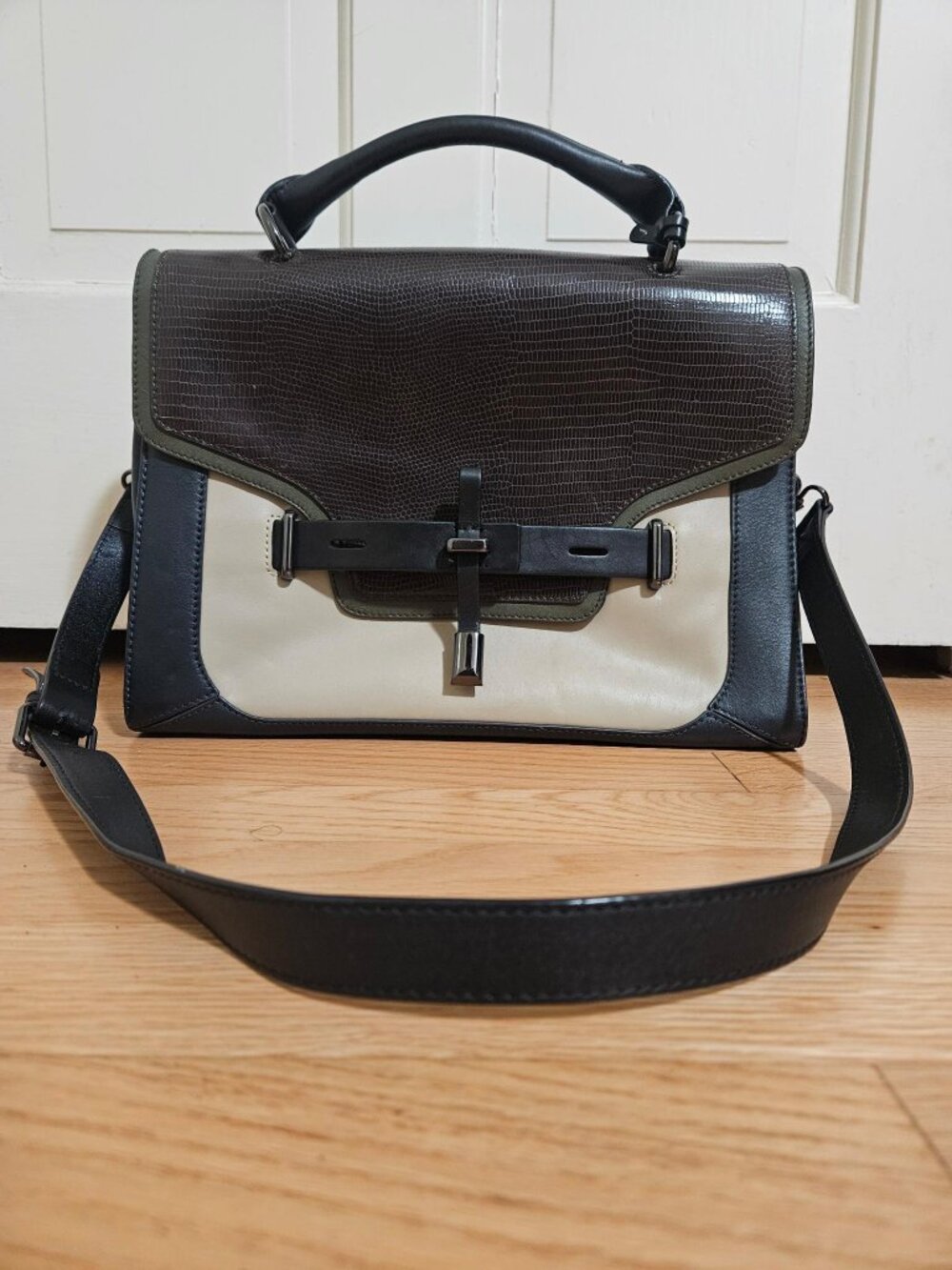 Vince Camuto Leather Top Handle and Strap Work Bag